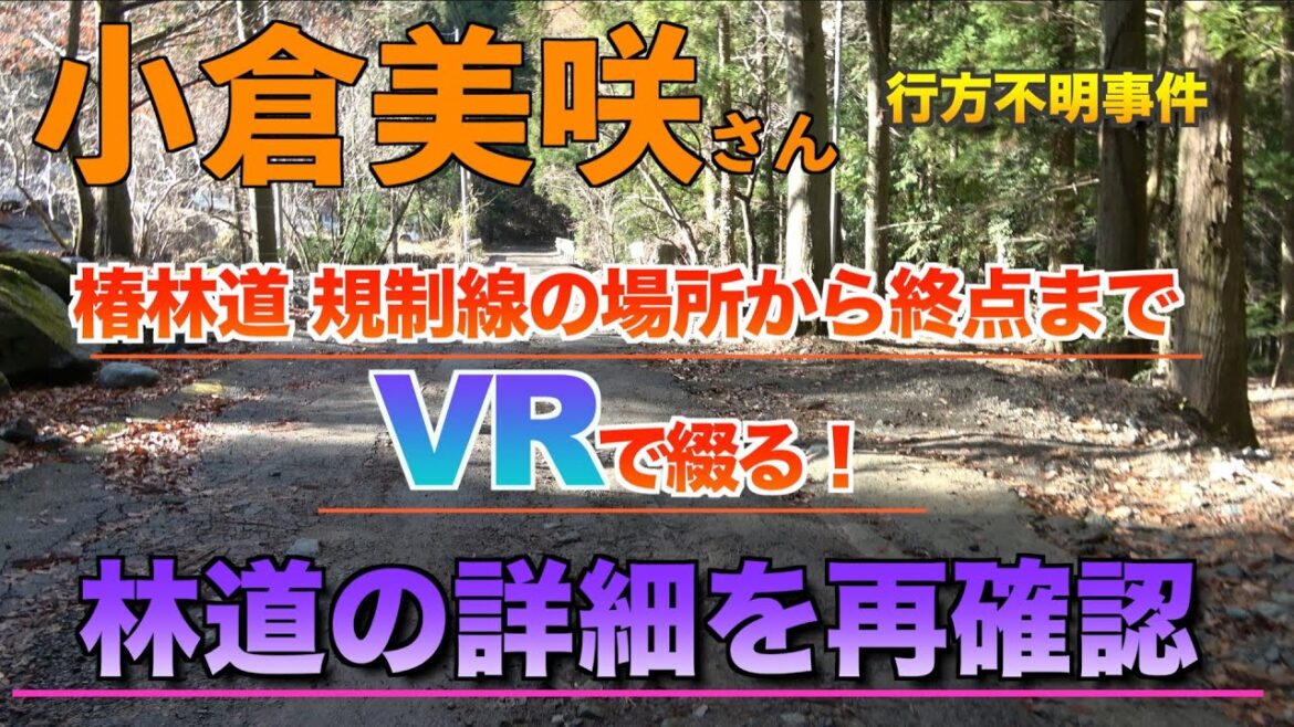 【VR】4K 小倉美咲さん行方不明事件 「椿林道 規制線があった場所から終点まで 360°映像」 山梨県道志村