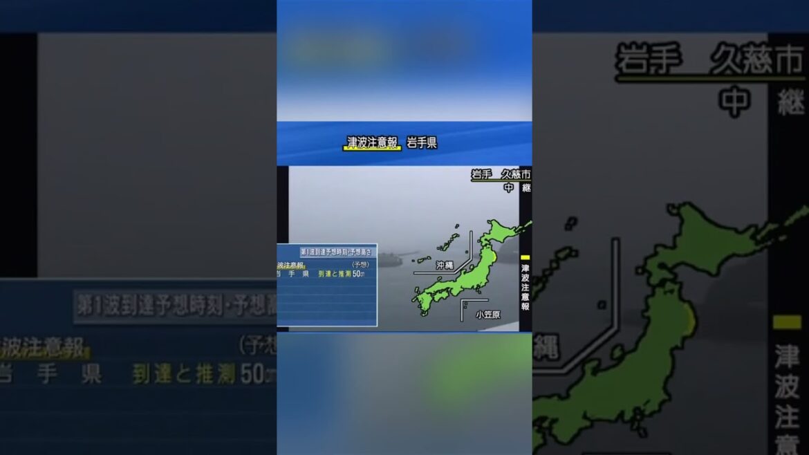 岩手県沖地震 震度5弱 津波注意報 2011/6/23 ※音量注意