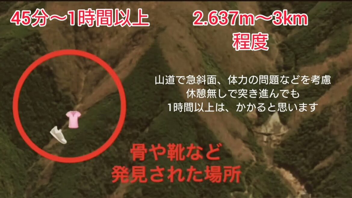 足跡・事故現場・距離時間MAP（山梨女児行方不明事件）GoogleMAP