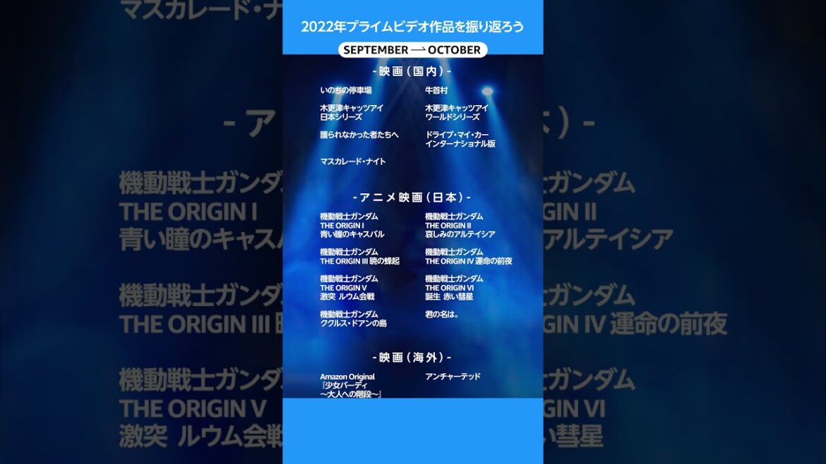 ＼ #LookBack2022Project ／プライムビデオの2022年を振り返り！《9月～10月》の配信作品はこちら！#Shorts