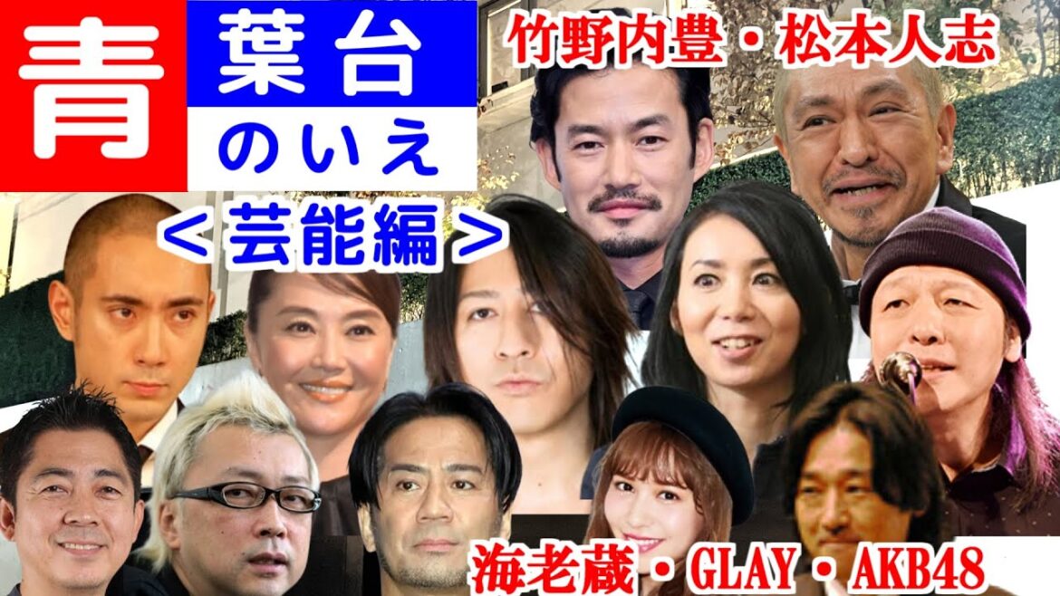 【芸能人の家】竹野内豊・松本人志の青葉台の豪邸　ＧＬＡＹ・観月ありさ・市川海老蔵・竹内まりや・箭内道彦・ＡＫＢ窪田康司社長・高須光聖の青葉台の豪邸