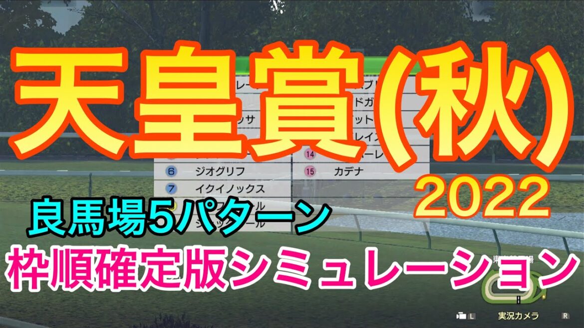 【天皇賞秋2022】枠順確定版シミュレーション《良馬場5パターン》【競馬予想】 【天皇賞秋2022】枠順確定版シミュレーション《良馬場5パターン》【競馬予想】