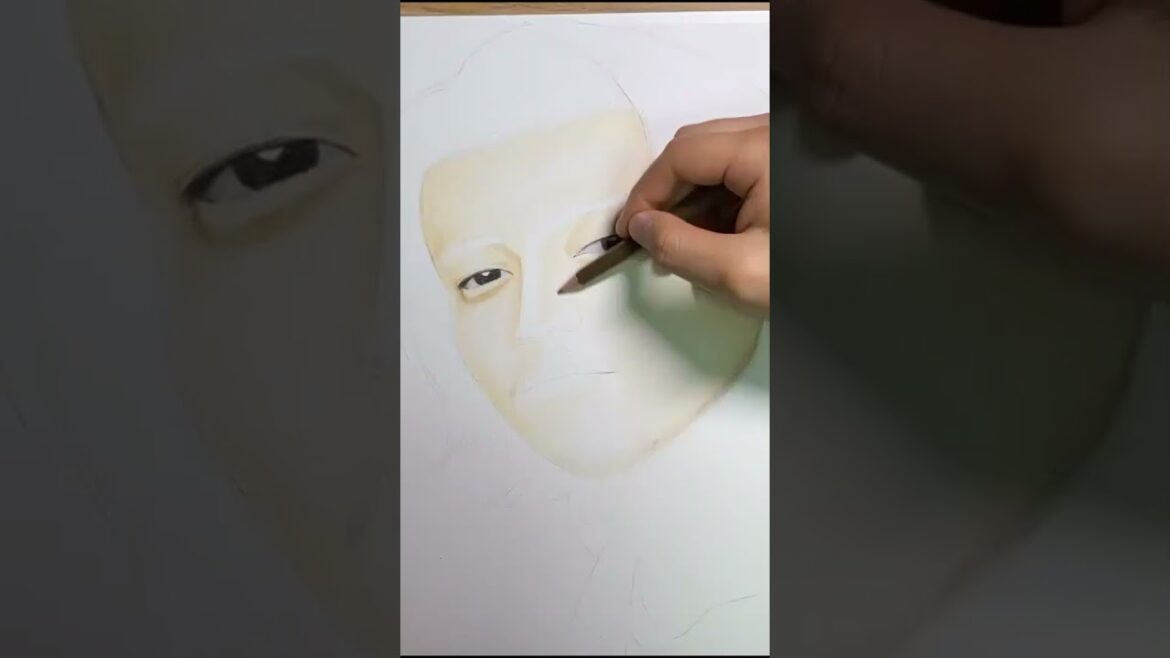 色鉛筆で小栗旬を描いてみた / Drawing Shun Oguri #Shorts