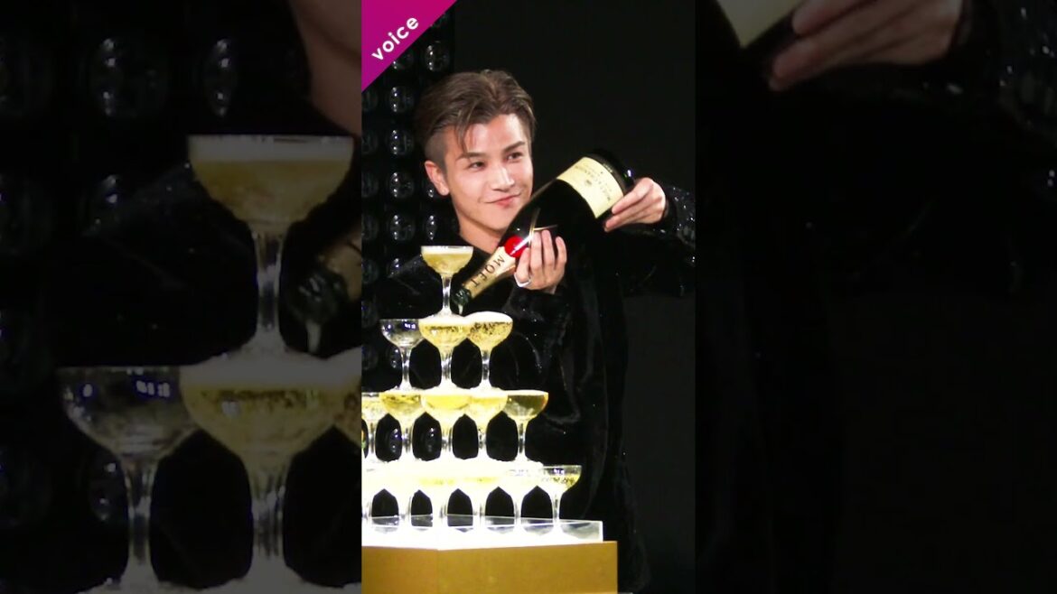 岩田剛典＆水原希子、シャンパンタワーに挑戦