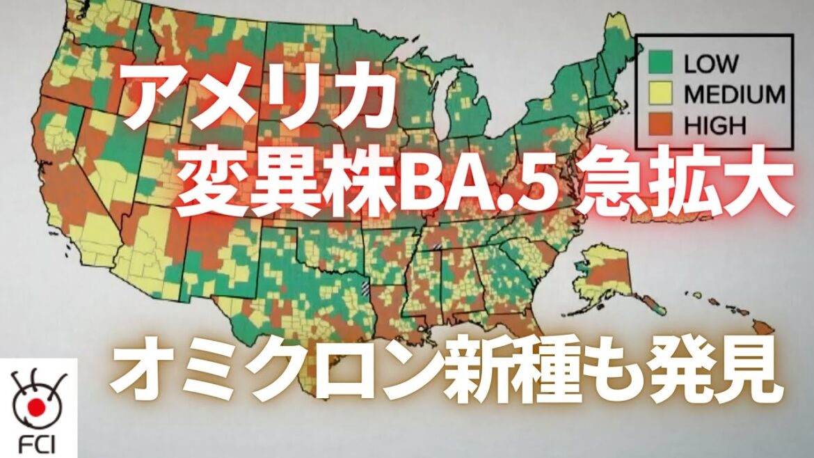 米 オミクロン変異株BA 5急拡大　新種も発見
