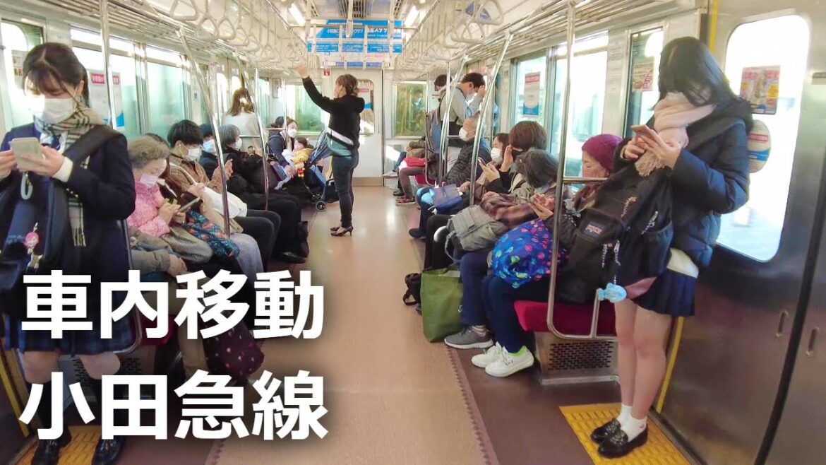 4K 🚋小田急線車内移動（相模大野～東林間～中央林間）/ Walk through Cars in Odakyu Train in Japan 4k 60fps