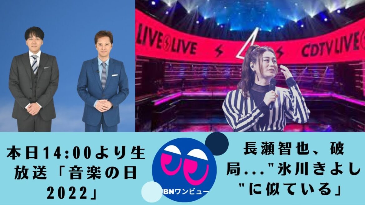 【氷川きよし】長瀬智也、破局…”氷川きよし “に似ている」。本日14:00より生放送「音楽の日2022」タイムテーブルを発表しました。 【氷川きよし】長瀬智也、破局..."氷川きよし "に似ている」。本日14:00より生放送「音楽の日2022」タイムテーブルを発表しました。