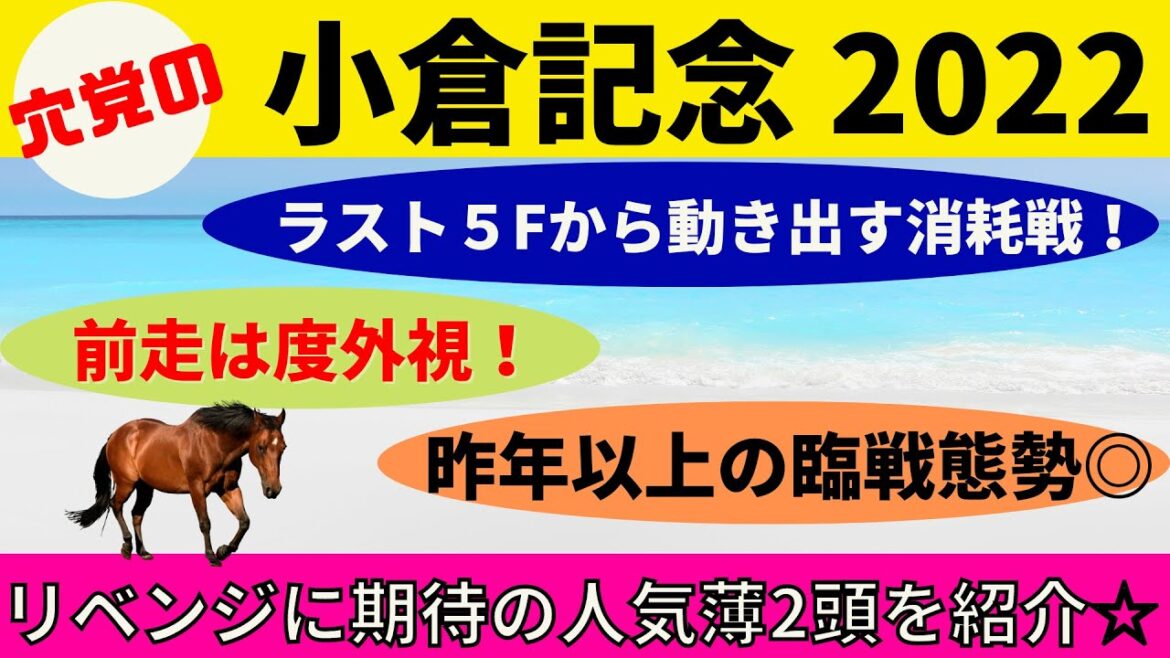 【前走度外視！】第71話　小倉記念～いざ、リベンジへ！！長いスパートとペースアップにも対応可能な穴馬を紹介～