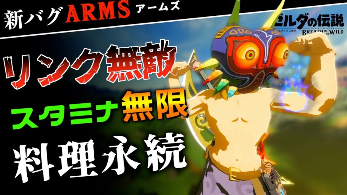 【徹底解説】新バグ『ARMS』でスタミナ無限＆リンク無敵＆料理効果を永続させる方法解説【ゼルダの伝説ブレスオブザワイルド】【Botw】
