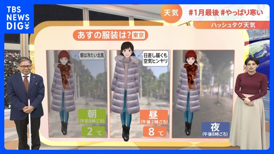 【1月31日 関東の天気】#1月最後 #やっぱり寒い｜TBS NEWS DIG