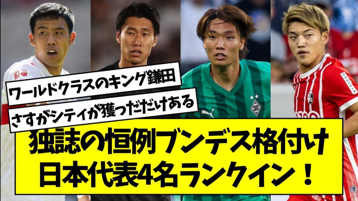 【2ch】独誌の恒例ブンデス選手格付け、日本代表4名がランクイン！【サッカースレ】