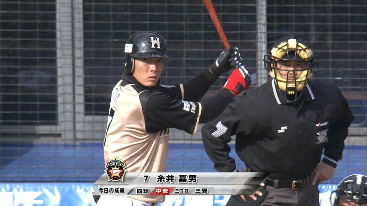バコーン!! 糸井嘉男が痛烈、豪快な一打をセンターへ!!