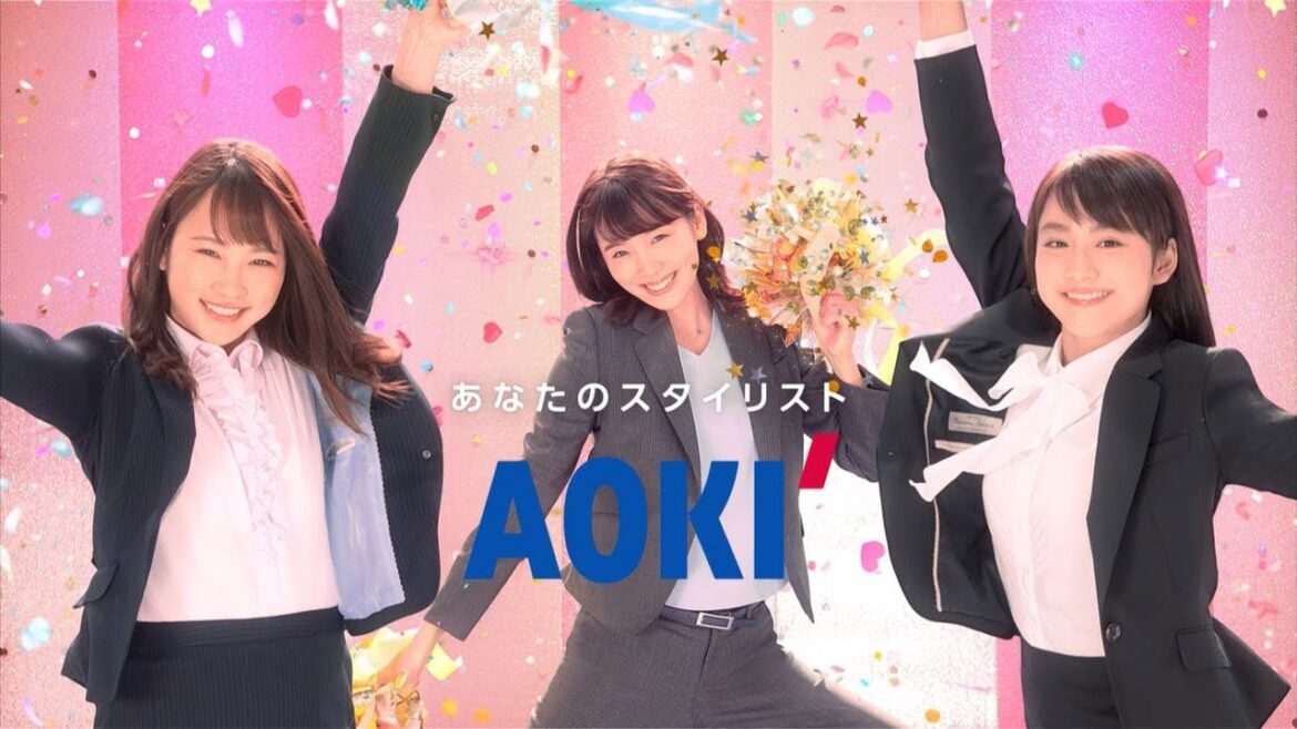 川栄李奈＆飯豊まりえ＆平祐奈、スーツ姿でフレッシャーズにエール　AOKI新TV-CM