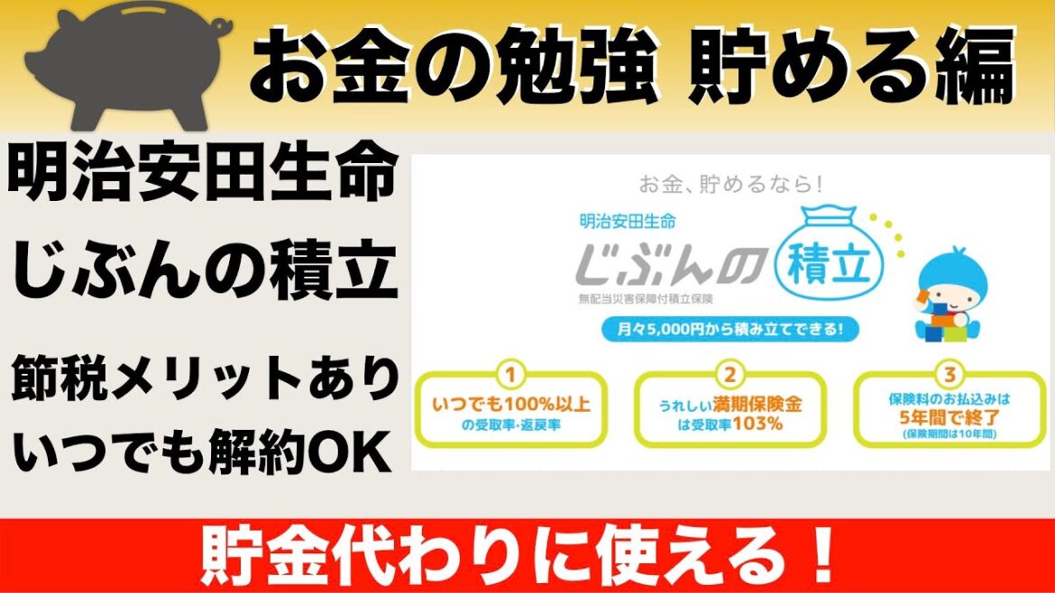 明治安田生命じぶんの積立について解説！特徴や注意点、節税額はどれぐらい？【貯める11】