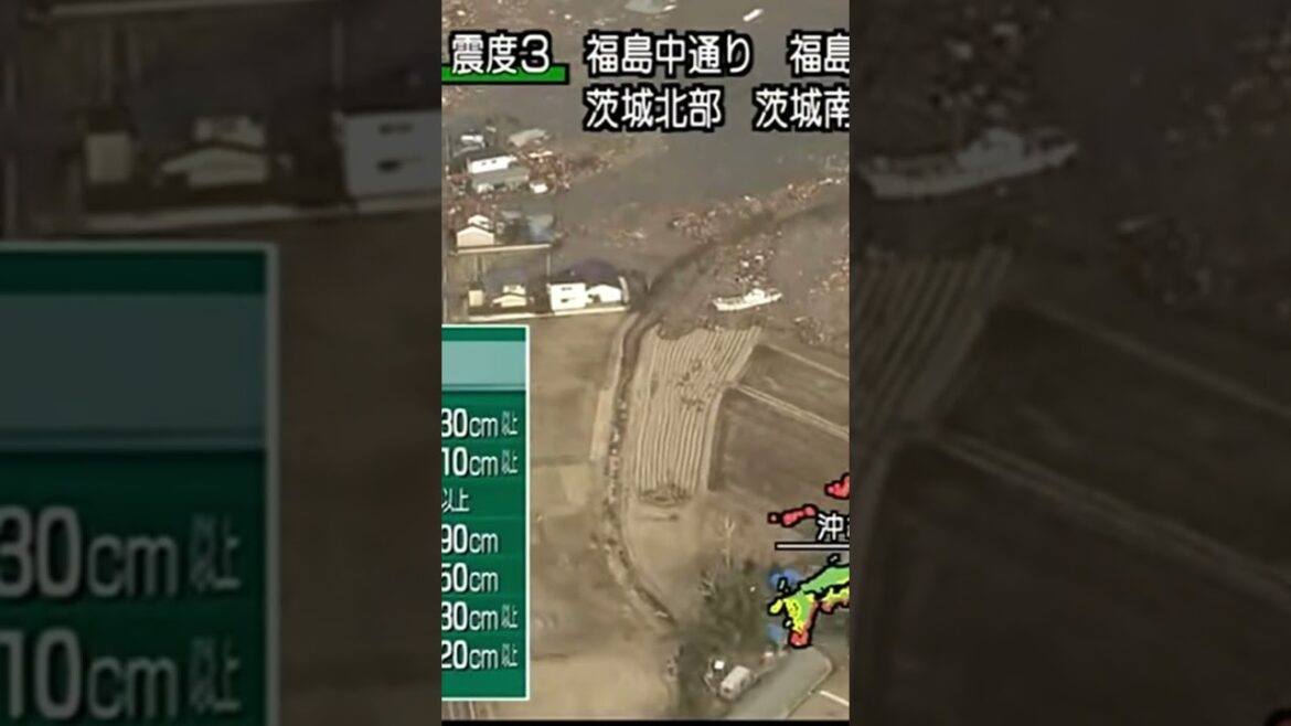 漁船が田んぼを走っている　東日本大震災津波地震ライブ17　JAPAN earthquake TUNAMI LIVE　#shorts　#東くんパラダイス　#地震　#地震ライブ