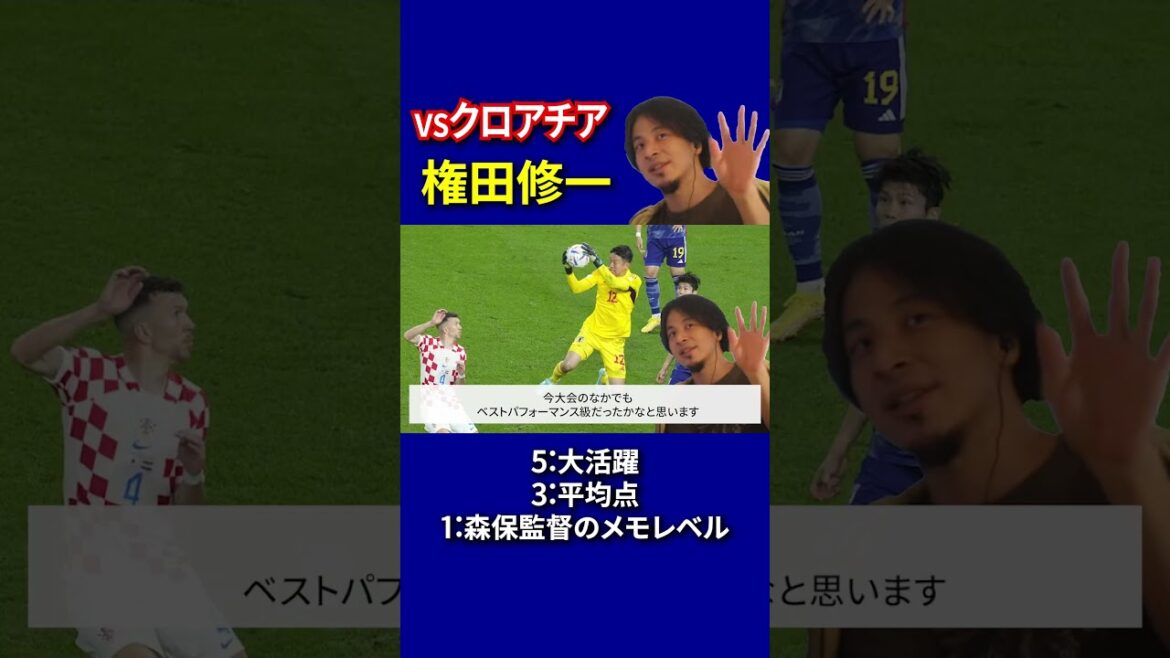 【サッカー日本代表】日本vsクロアチア 採点 権田修一 編 【ひろゆきとワールドカップ考察】#Shorts