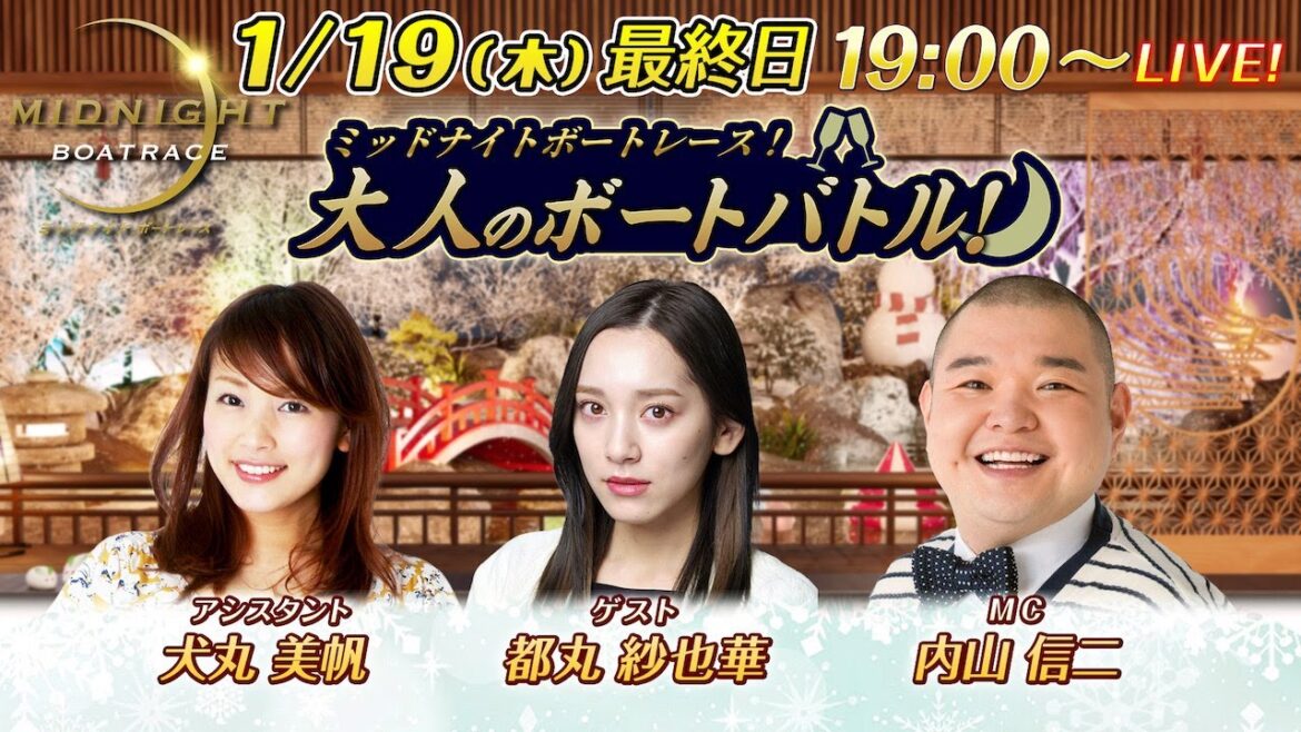 ミッドナイトボートレースライブ 大人のボートバトル！最終日｜内山信二 都丸紗也華｜1月19日（木）19:00～｜ボートレース大村