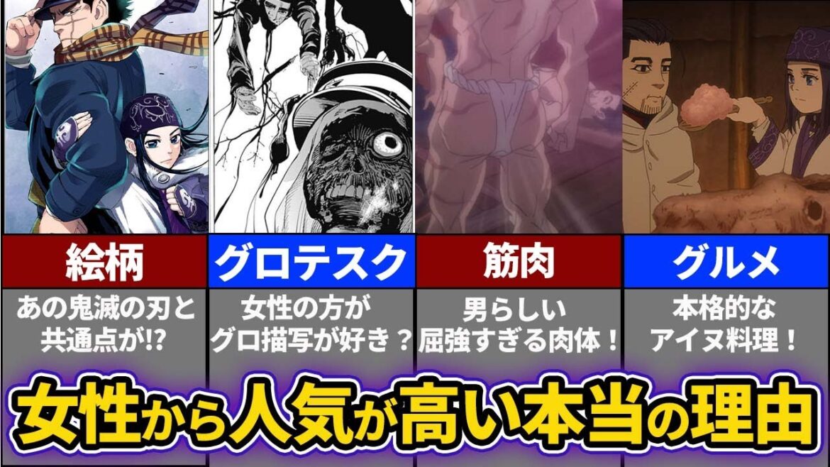 【ゴールデンカムイ考察】男女比約3：7⁉なぜゴールデンカムイが女性に人気なのか考察してみた‼