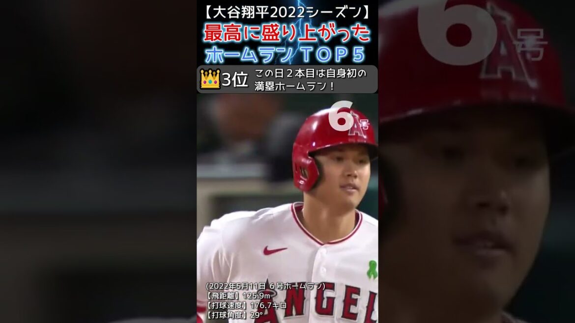 【⚾大谷翔平2022 最高に盛り上がったホームランTOP5】#shoheiohtani #shorts
