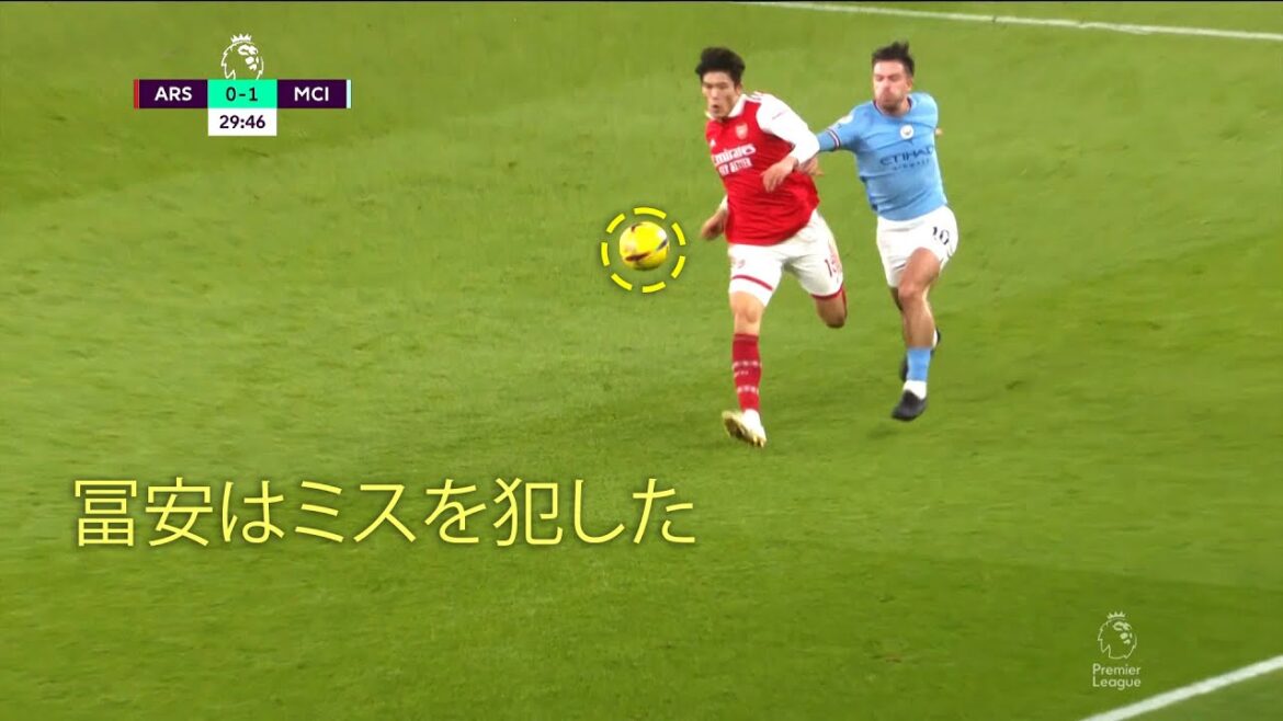 冨安健洋はマンチェスター・シティ戦で難しい試合をした。不運にもミスを犯した。 (2023/02/15)