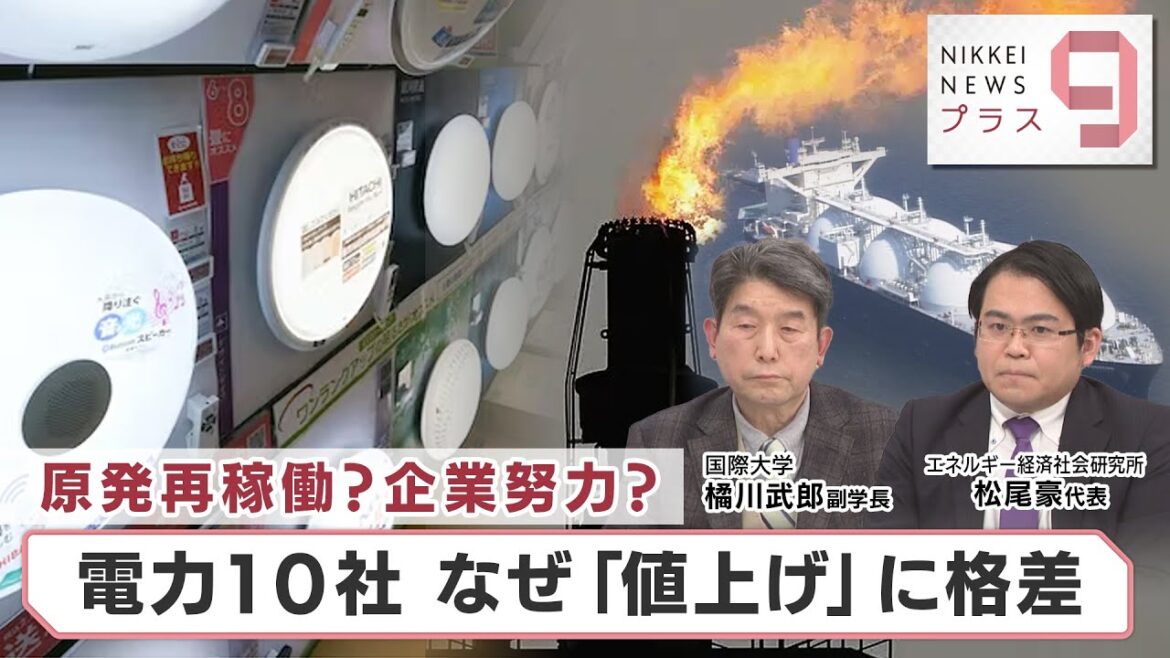 原発再稼働？企業努力？ 電力10社なぜ「値上げ」に格差【日経プラス９】（2023年2月22日）