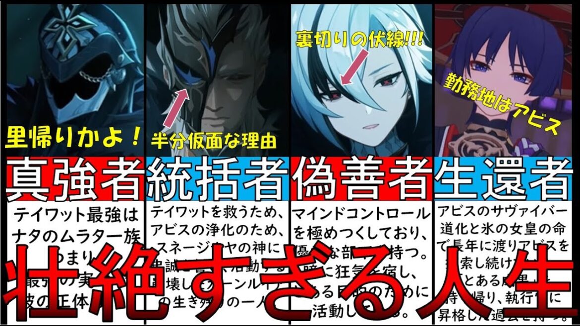【最新版】激務なファデュイ執行官の統括者！道化の順位やカーンルイア話まとめ！隊長や召使から学ぶファトゥスとスネージナヤ鬱設定ランキングTOP3【原神ストーリー考察解説】【アルレッキーノ】【カピターノ】