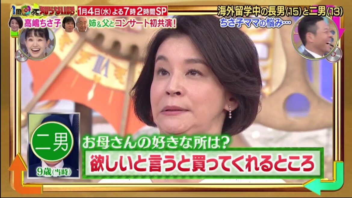 『高嶋家』ちさ子ママの悩み・・・「お母さんの好きな所は？」