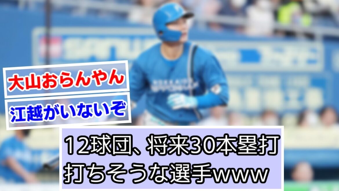 12球団、将来30本塁打打ちそうな選手wwww【なんJ、2ch、5ch反応】 12球団、将来30本塁打打ちそうな選手wwww【なんJ、2ch、5ch反応】