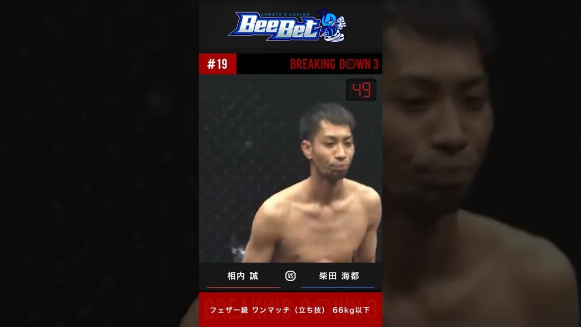 第19試合: 相内誠 vs 柴田海都 ショート動画で「BreakingDown3」を振り返ろう ブレイキングダウン3【切り抜き動画】 第19試合: 相内誠 vs 柴田海都 ショート動画で「BreakingDown3」を振り返ろう ブレイキングダウン3【切り抜き動画】