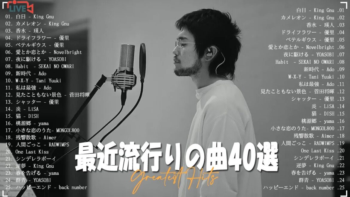 【広告なし】有名曲J-POPメドレー ❤️ 邦楽 ランキング 2023 ❤️日本最高の歌メドレー ❤️ 優里、YOASOBI、LiSA、 あいみょん、米津玄師 、宇多田ヒカル、ヨルシカ #HM28