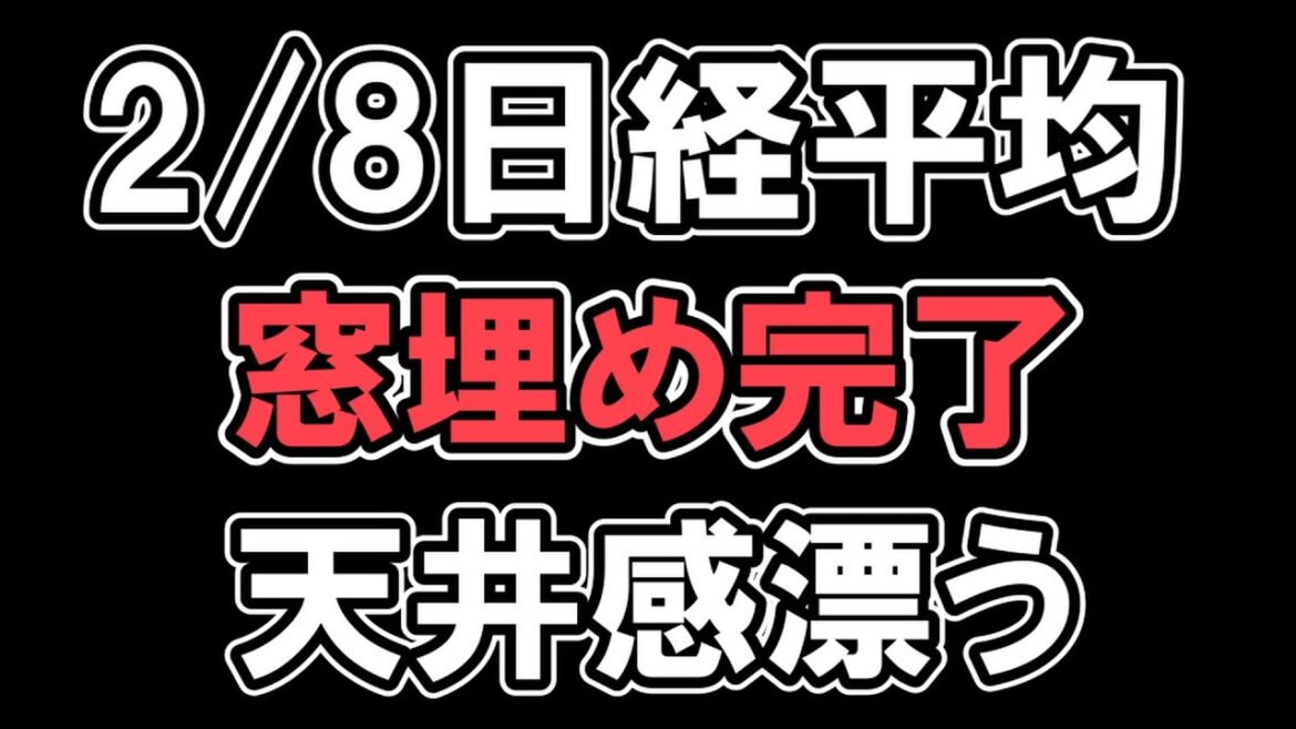 2/8 相場展望【 日経平均  】続落　天井感漂う　 NYダウ　ナスダック　S&P500