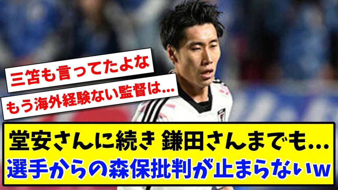 【悲報】堂安さんに続き 鎌田さんまでも...選手からの森保監督批判が止まらないwww【2ch反応】【サッカースレ】