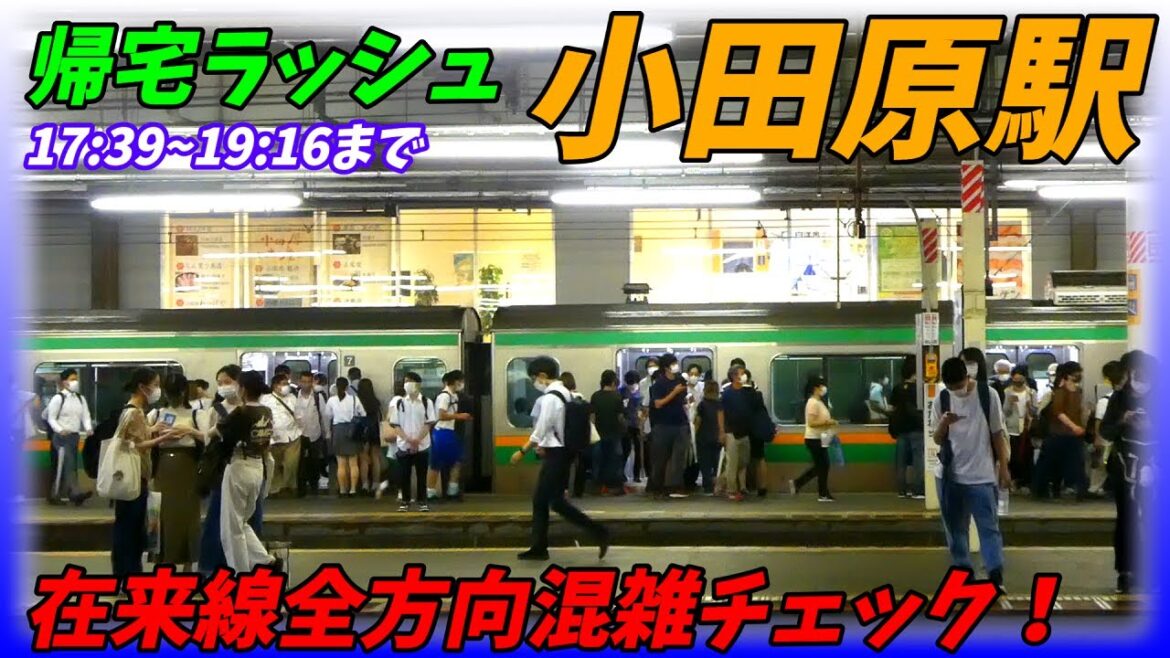 【通勤ラッシュ】小田原駅の帰宅ラッシュ！JR東海道本線、小田急線、大雄山線、箱根登山鉄道【神奈川県小田原市】