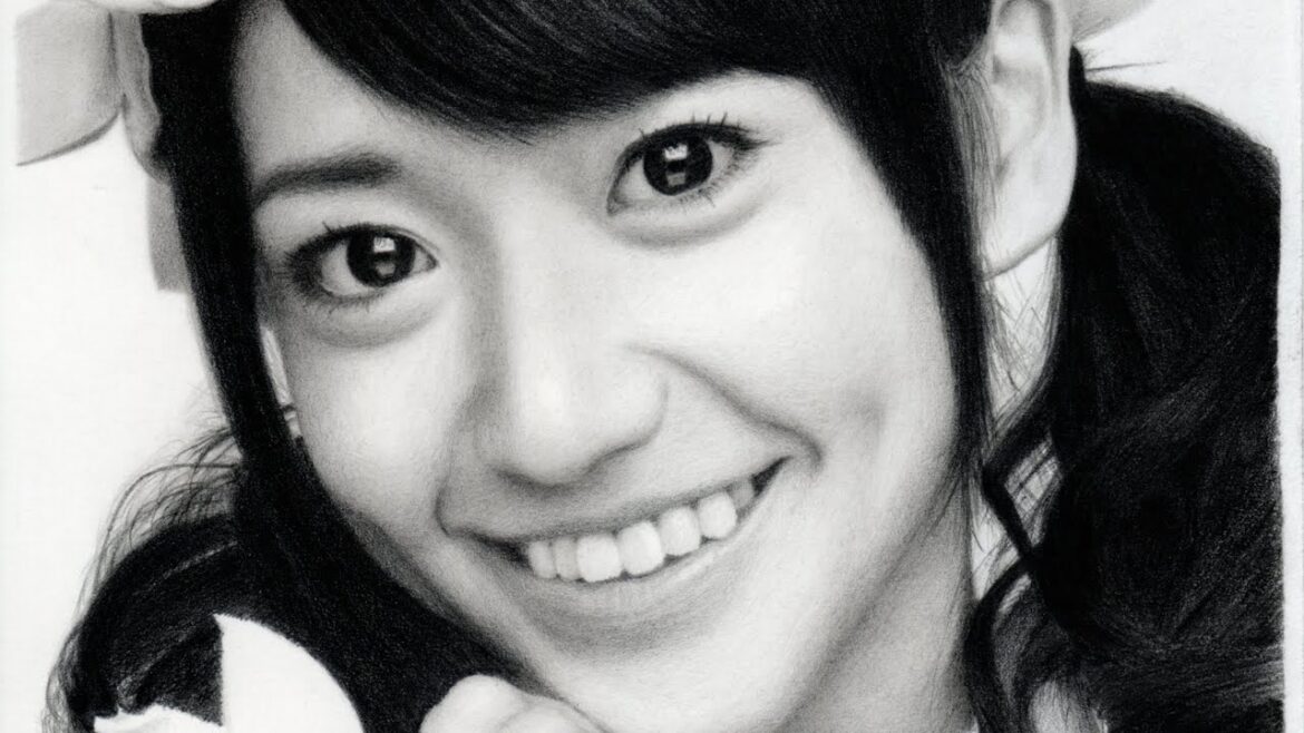鉛筆画 大島優子 完成までの一部始終 動画 早送り / Yuko Oshima / Pencil drawing / How To Draw a Realistic Picture.