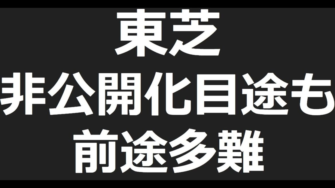 【経済ニュース聞き流し】東芝非公開化へ資金提供方針は固まるが超えるべきハードルがまだまだ多い件／日本は遂にホンモノの人手不足により賃上げが始まった。今後の課題は