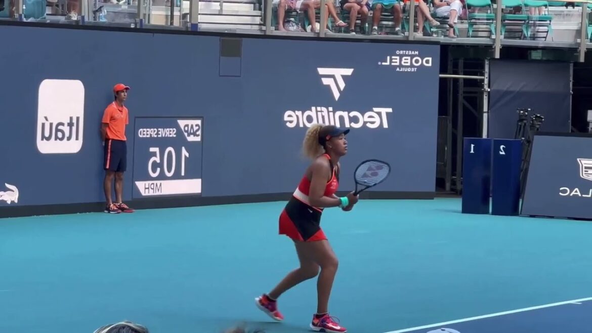 左利き編集の大坂なおみのバックリターン（スロー）/ Naomi Osaka Backhand Return Slow Motion 【Lefty】 [A2]