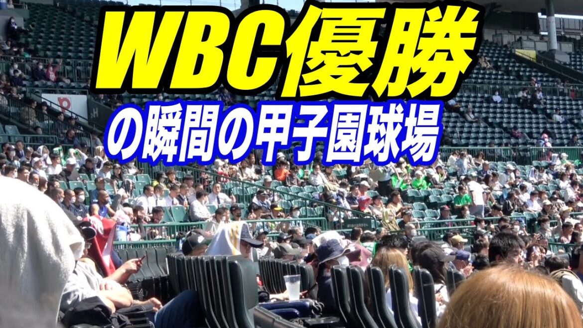 甲子園球場の第２試合で突然歓声と拍手が！日本がWBC優勝や！