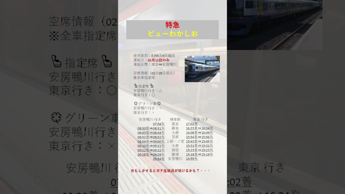2023年02月11日,12日　JR東日本1都3県を走る、臨時列車＆空席情報！　#特急　#観光　#レア