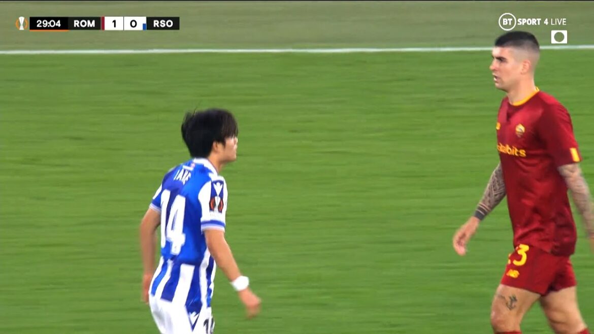 久保建英 vs ローマ。 久保がほぼゴール  (2023/03/09)