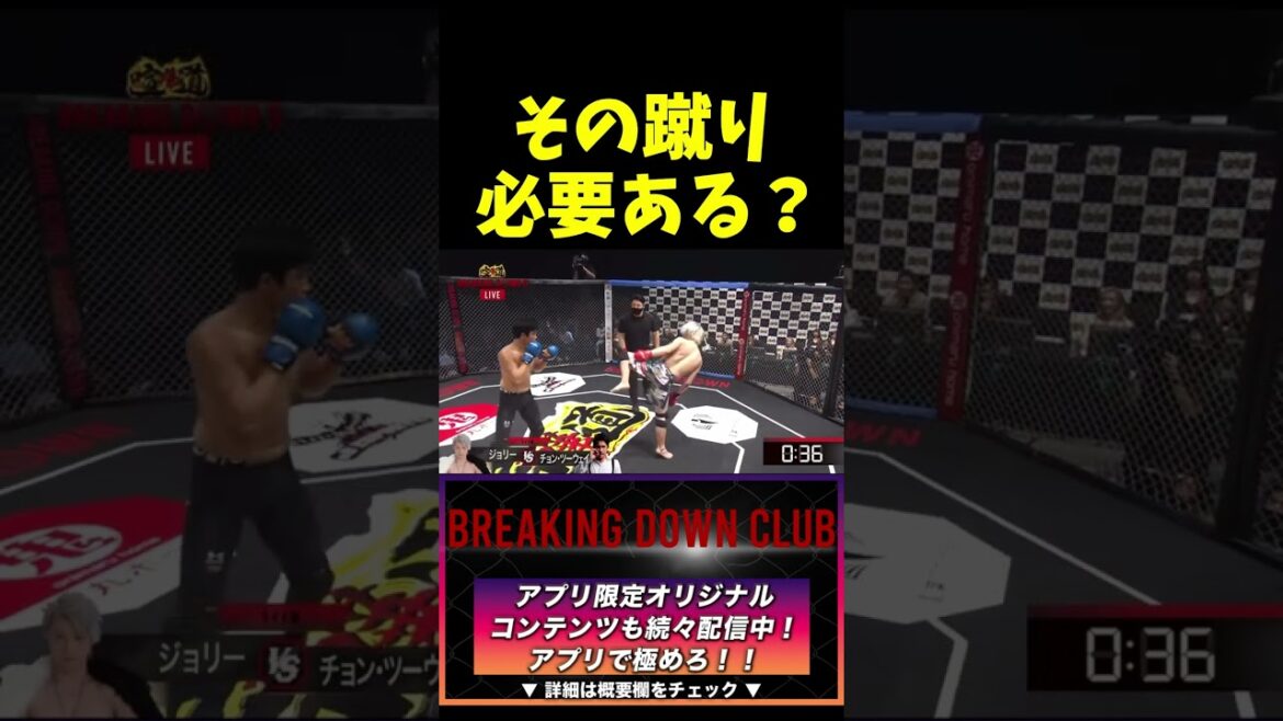 実力差が全然無い試合で那須川天心ばりの回し蹴りを繰り出すジョリー