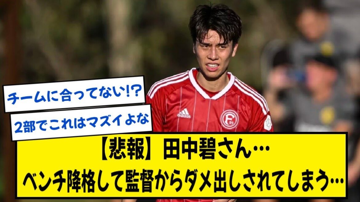 【悲報】田中碧(ブンデス2部)、ベンチに降格して監督からダメだしされる…