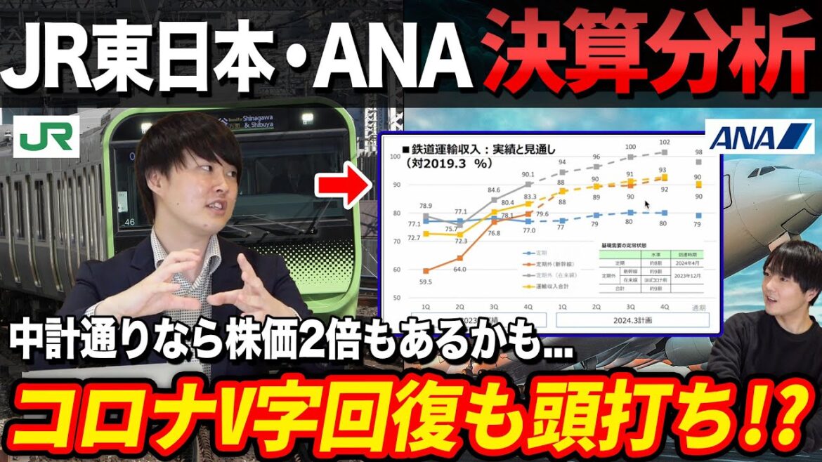 【決算分析】JR東、ANAの決算を振り返る！業績V字回復中！
