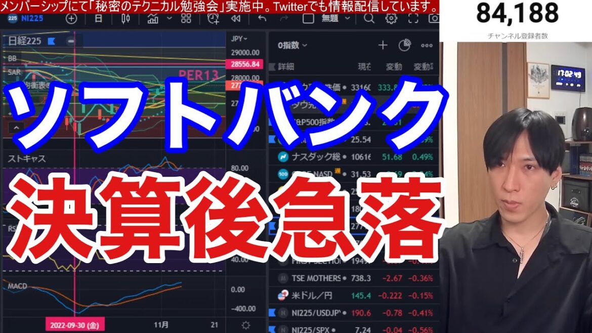 【11/12】ソフトバンクG決算後急落。BTC、仮想通貨がFTX破産で大暴落。グロース株に資金シフト。NASDAQ、半導体株が強い。円高加速でドル円138ドル。日本株、米国株どうなる？