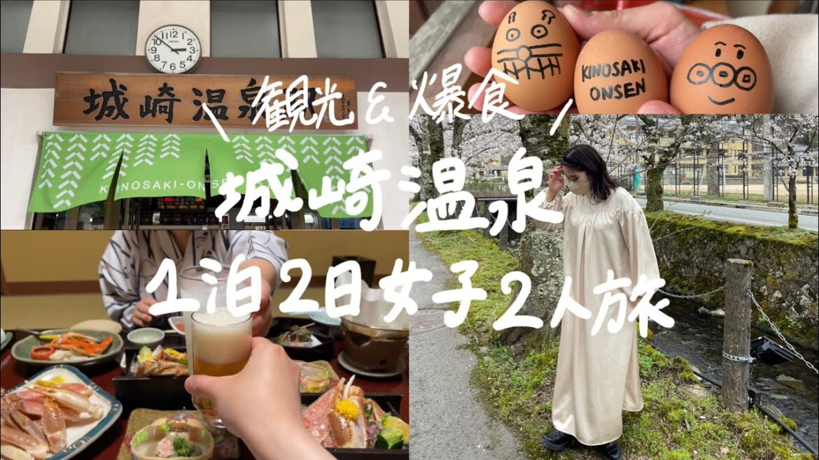 【vlog】女子2人で行く爆食旅in城崎温泉｜温泉巡り♨️｜カフェ巡り☕️
