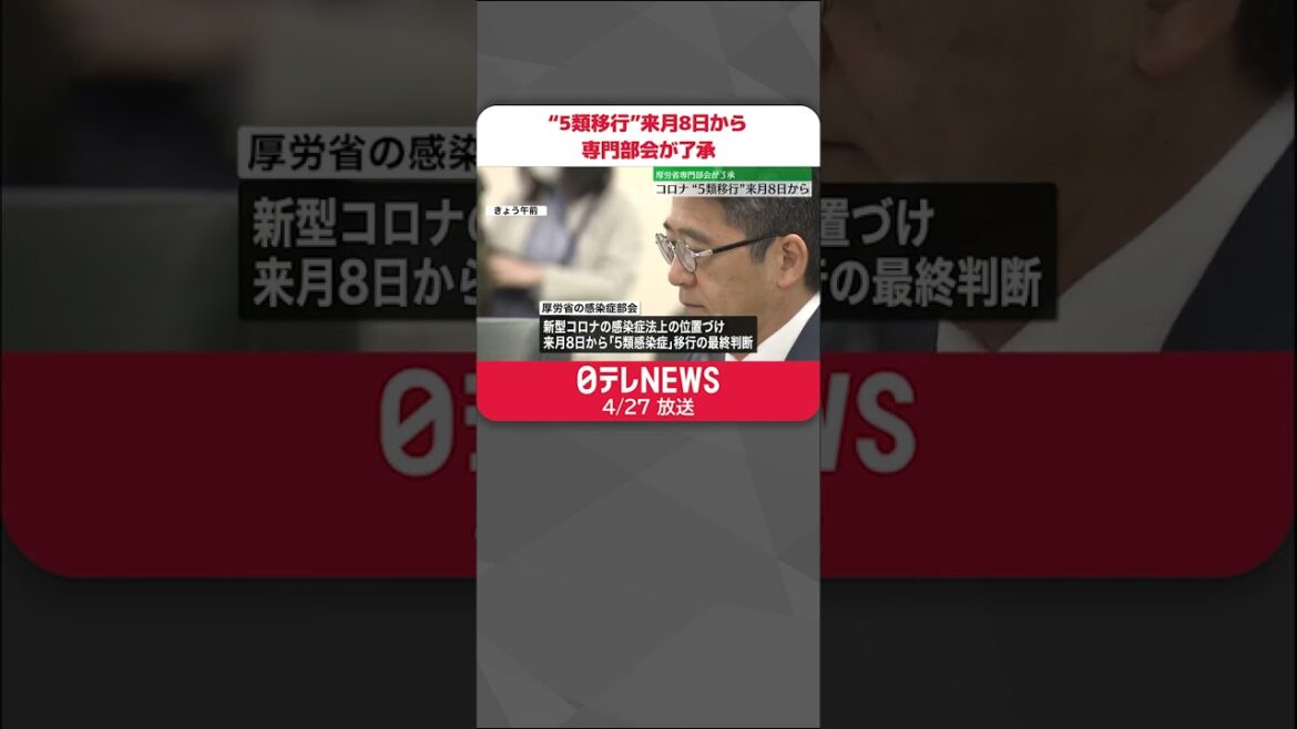 【新型コロナ】“5類移行”5月8日から　厚労省専門部会が了承 #shorts