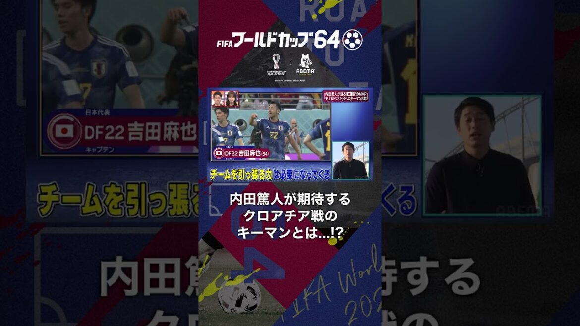内田篤人が期待するクロアチア戦のキーマンとは...!? #内田篤人 #クロアチア戦 #ワールドカップ64 #fifaworldcup #shorts