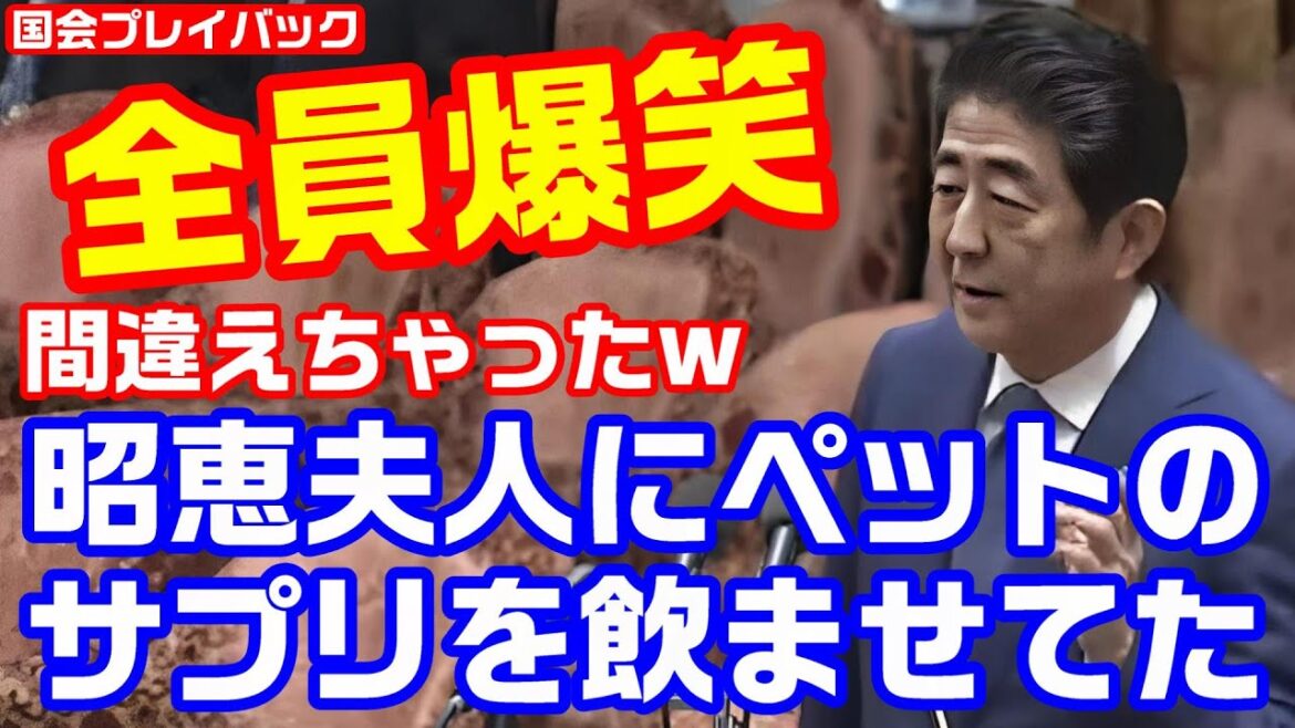 爆笑エピソード！安倍総理「ペット用サプリを昭恵に渡したらずっと食べてた」【国会プレイバック】