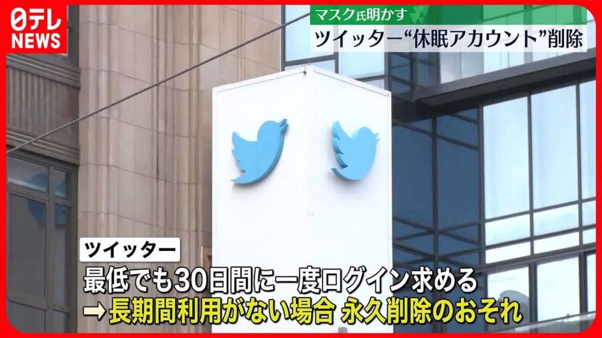 【ツイッター】休眠アカウントを削除へ　マスク氏明かす
