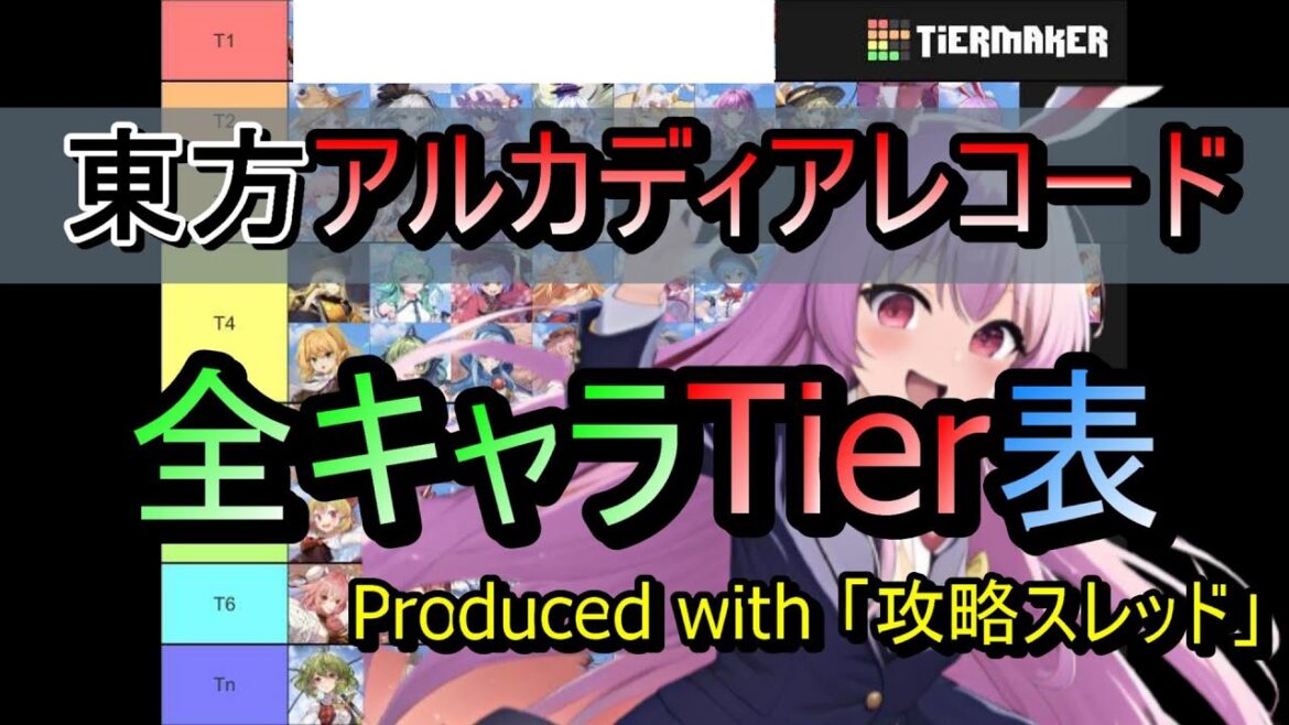 【東方アルカディアレコード】全キャラTier表 Produced with 攻略スレッド