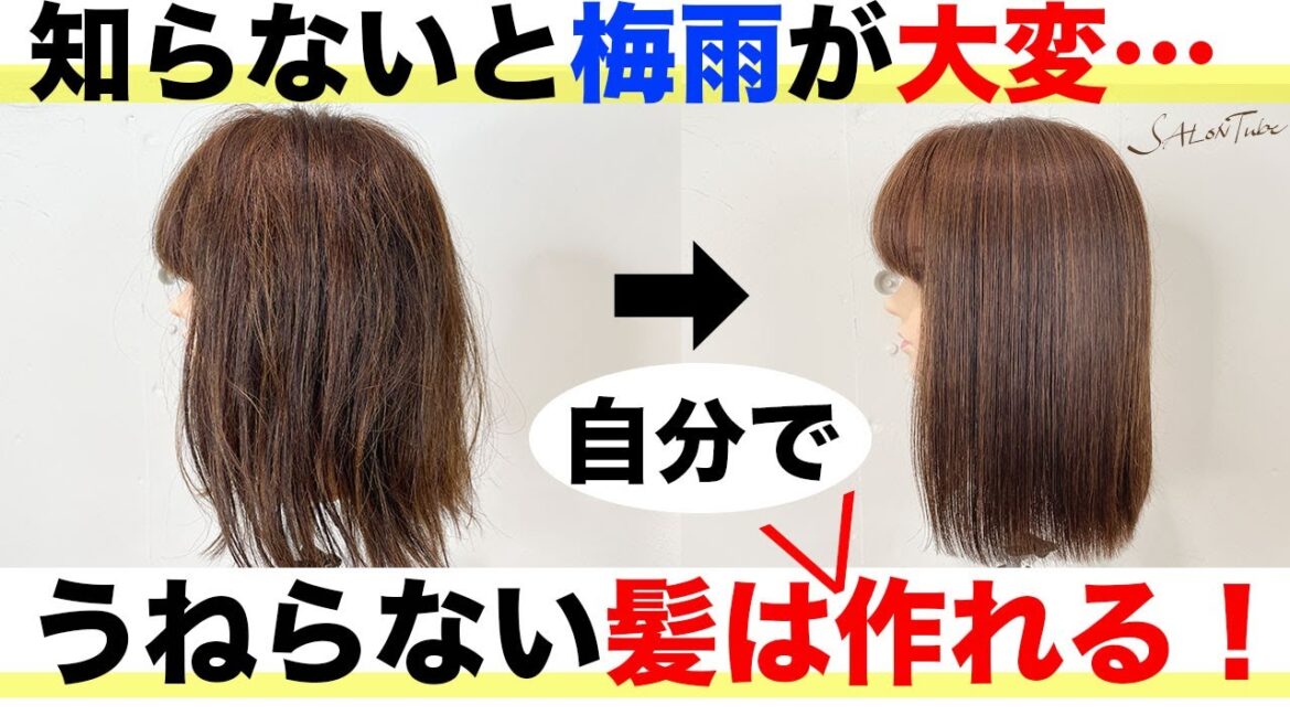 【梅雨髪型】知らないと湿気で髪が大変。。うねらない髪の作り方　表参道美容師 SALONTube 渡邊義明